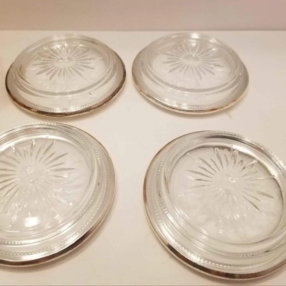 Silver & Crystal Coasters Set